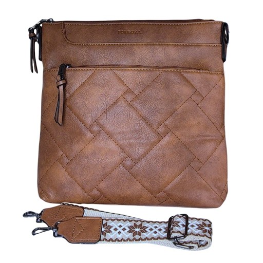 Stylish Crossbody Bag - Brown